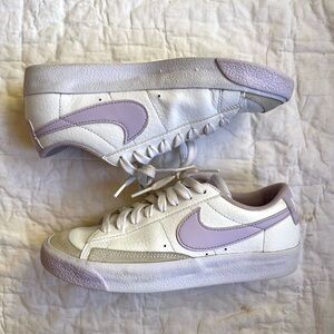 Kids White and Lavender Sneakers